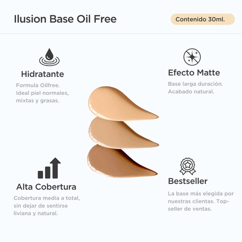 Ilusion Base De Maquillaje Matificante Oil Free Regina
