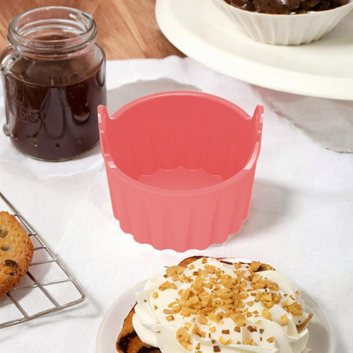 2 Taza Para Hornear De Silicona Para Freidora De Aire, Rosa