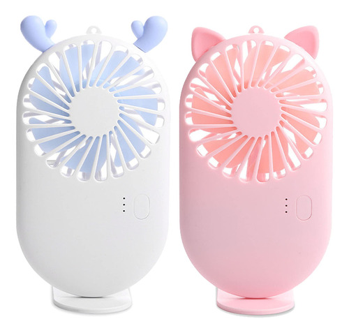 Aeergured Paquete De 2 Mini Ventiladores De Mano, Velocidad