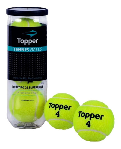 Tubo De Pelotas Topper  Tenis Unisex X3 Amarillo Cli