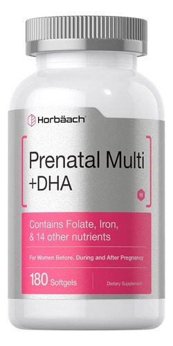 Horbaach | Womens Prenatal Multivitamin | 180 Softgels