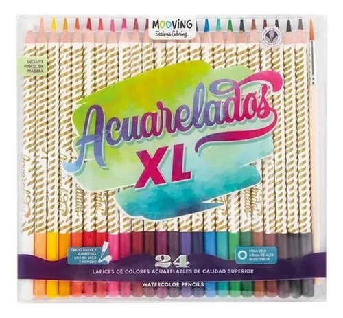 Lapices De Colores Coloring Acuarelados Xl X24 Mooving 