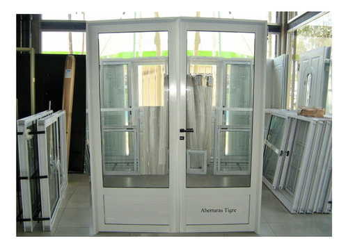 Puertas Aluminio Triple Hoja 270x200 Vidrio 3/4 Con Envío Blanco