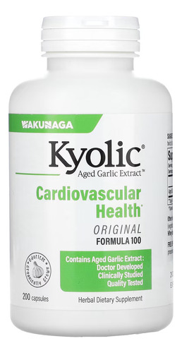 Extrato Alho Envelhecido Cardiovascular 200tab Kyolic Garlic Sabor Natural