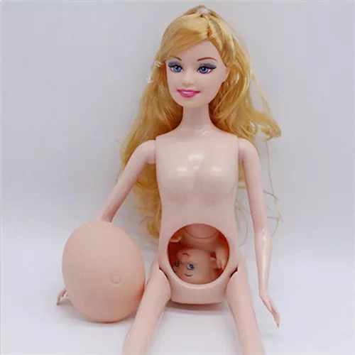 Boneca Gravida Real Amiga Da Barbie Com Bebe Na Barriga 28cm em