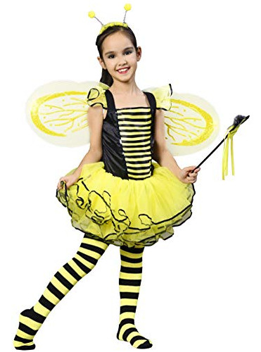 Traje Ikali Bee Para Niñas, Niños Abeja Vestido De Lujo Del 