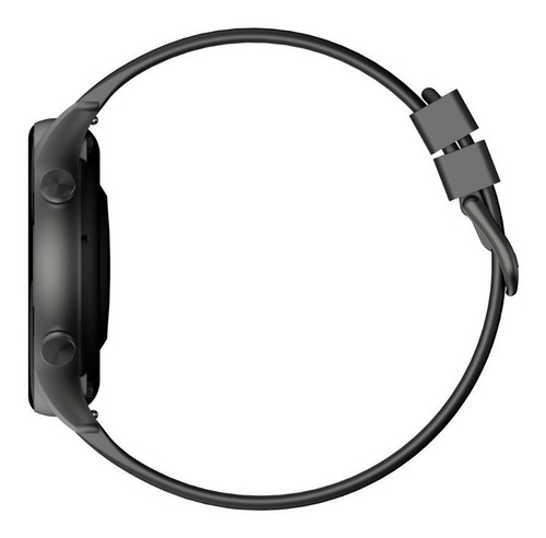 Imagen 4 de 10 de Smartwatch Kieslect Kr 1.32" caja 45.7mm de metal negra, malla negra de silicona y bisel negro