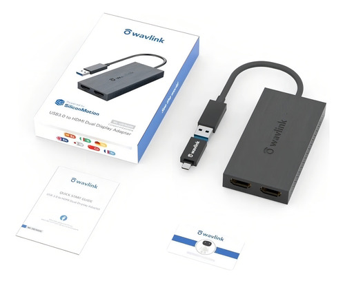 Wavlink Adaptador Displaylink Hdmi 1x2 4k 2k Para Macbook M1