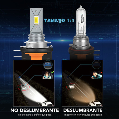H7 + H15 6000k Faros Delanteros Led Reemplazan E 12v