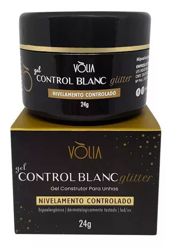 Gel Control Blanc Glitter Volia