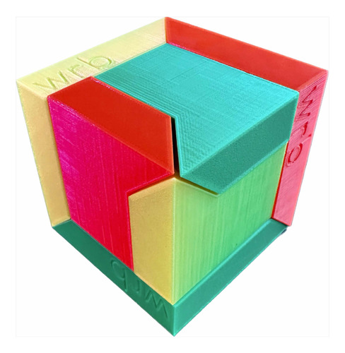 Cubo 3 Partes Desafío Ingenio Puzzle Magico Juego Didáctico