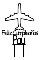 Comprar Cake Topper Adorno Torta - Silueta Avion Adorno Torta