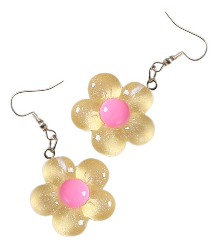 Pendientes Colgantes De Resina Con Forma De Flor, Temperamen