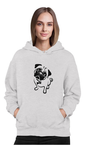 Poleron Estampado  Perro Pug Dog Moda Mujer