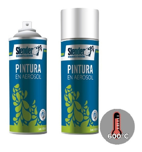 Pintura En Aerosol Alta Temperatura Slender 600° Aluminio