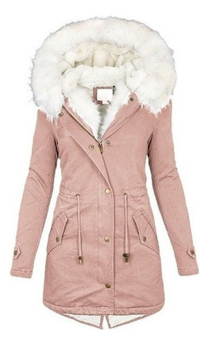 Chaqueta Acolchada De Felpa For Mujer Parka Con Forro Polar