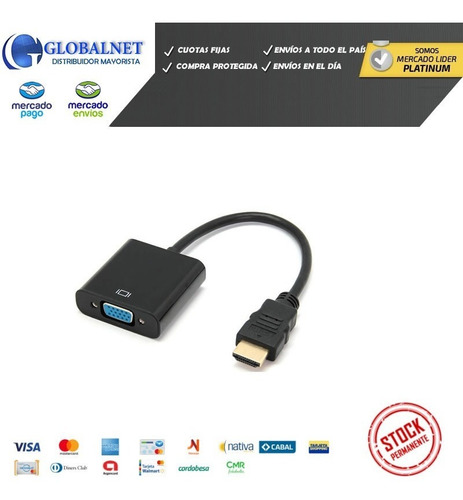 Cable Conversor Hdmi A Vga Video Ps3 1080p Con Audio Fact A
