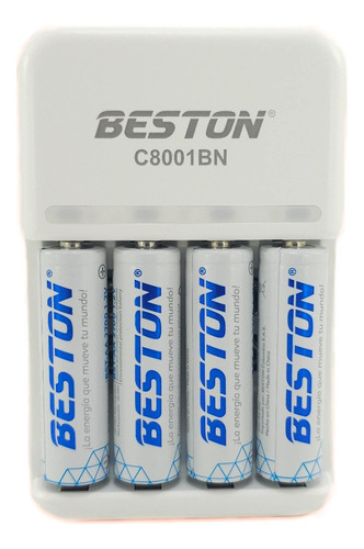 Cargador Pilas Baterias Recargable Beston Aa X 4 2700 Mah 