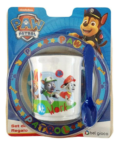 Set Bowl Taza Cuchara  Princesa Paw Pat Belgioco Byp