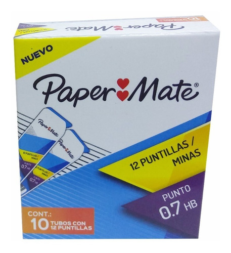 Puntillas Paper Mate  1 Caja Con 10 Tubos Minas 0.7 Wearever