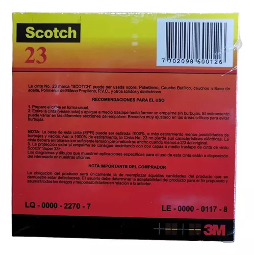 Cinta Eléctrica de Hule Autofusionable Scotch® 130C, Sin