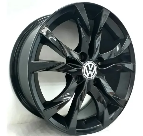 comprar Jogo De Rodas Aro 15 Scorro Volkswagen S215 4x100 + Bicos Cor Preto 4x100