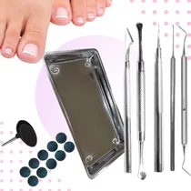 Comprar Set Podologia 5 Herramientas + Bandeja Lisa +  Mandril Lfme