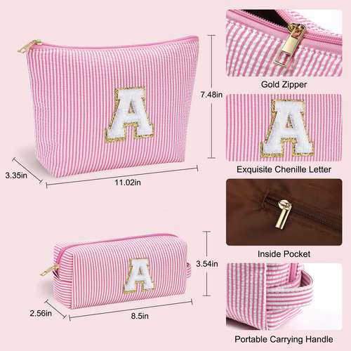 Bolsas De Maquillaje Yoolife 2 Unidades Inicial A Rosado Color Nombre Del Diseño