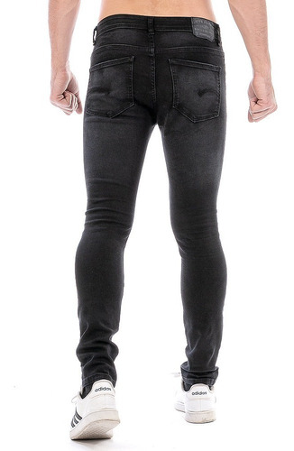 Imagen 2 de 7 de Jeans Pantalón Mezclilla Negro Skinny Hombre Black Rocket