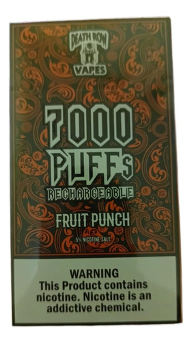 Vape Miel Death Row 7000 Puffs Sabores Surtidos 10 Pz