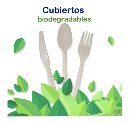 Cubiertos Biodegradables Cuchillo Tenedor Cuchara Desechable