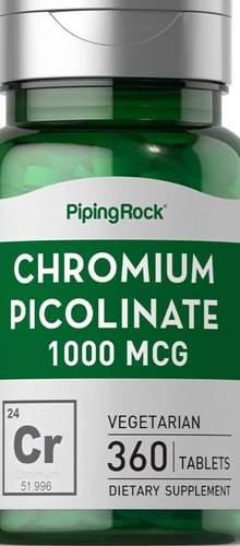 Picolinato De Cromo 1000mcg 360 Tabletas Chromium Picolinate