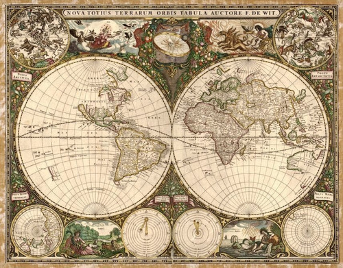 Mapa Antiguo Del Mundo 