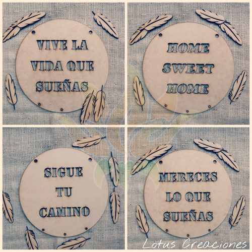 Cartel Con Frase 25cm En Mdf -corte Láser-