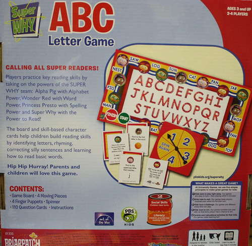 Briarpatch Super Why Abc Game Pbs Kids Early Reading & Sp...
