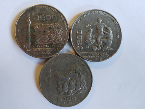 Lote De Monedas De 200 Pesos Del Mundial México 86