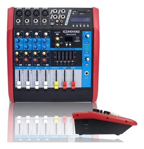 Mesa De Som Amplificada Potência Top 4 Canais Igreja Shows