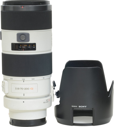 Objetiva Sony 70-200mm 2.8 Sal Grátis Adaptador P Mirrorless Sony Sal Branco (Usado)