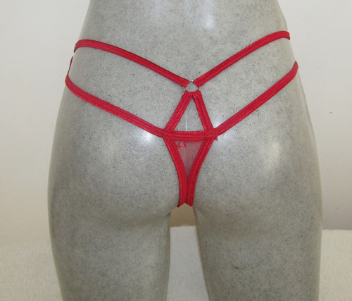 Tanga De Encaje Con Anillo Transparente