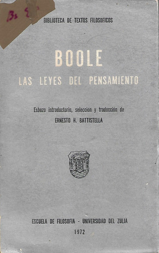 Boole Las Leyes Del Pensamiento   