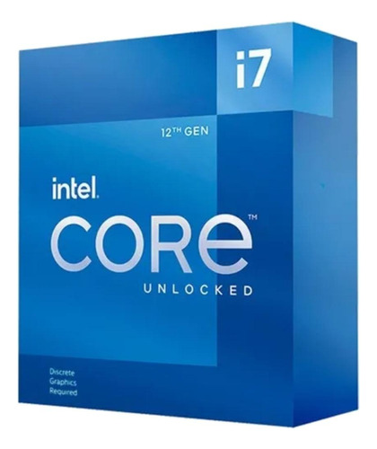 Processador gamer Intel Core I7-12700KF BX8071512700KF  de 12 núcleos e  5GHz de frequência com gráfica integrada