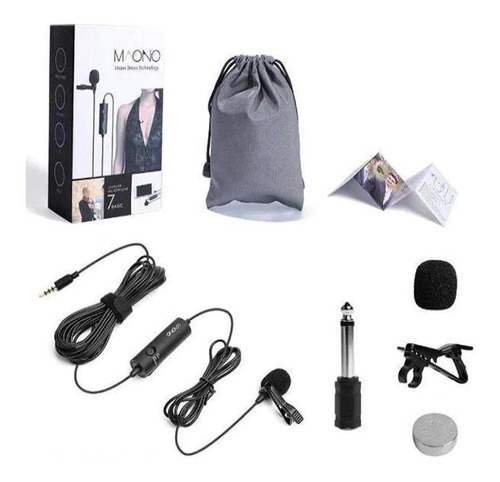 Microfone De Lapela Duplo Maono Omnidirecional Au-200 Cor Preto
