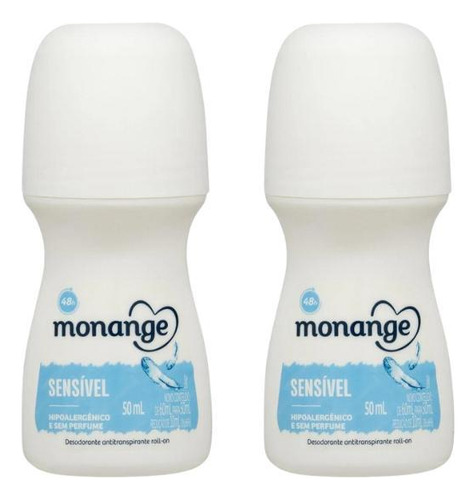 Desodorante Roll-on Monange 50ml Sensivel-kit C/2un