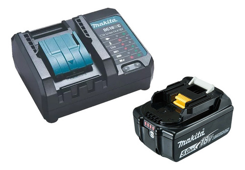 Kit Carregador Bivolt+bateria 18v 5ah Dc18wc+bl1850b Makita