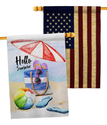 Breeze Decor Paquete De Banderas Para Casa De Día De Playa C