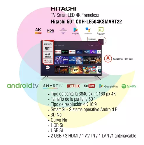 Smart TV 50 4K UHD Hitachi CDH-LE504KSMART22