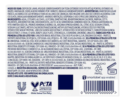 Máscara De Tratamento Dove Hidratação 10 Em 1 Com 270g