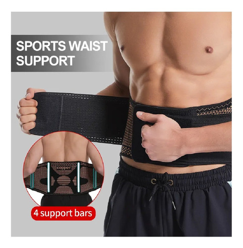 Faja Soporte Lumbar De Cobre - Compresión Ajustable