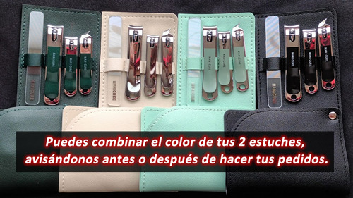 2 Estuches Set Kits Cortaúñas Manicura 4 Piezas A Inoxidable