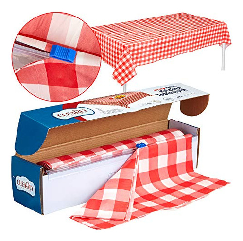 Red Gingham Picnic Party Mantel De Plástico Roll Desechable 